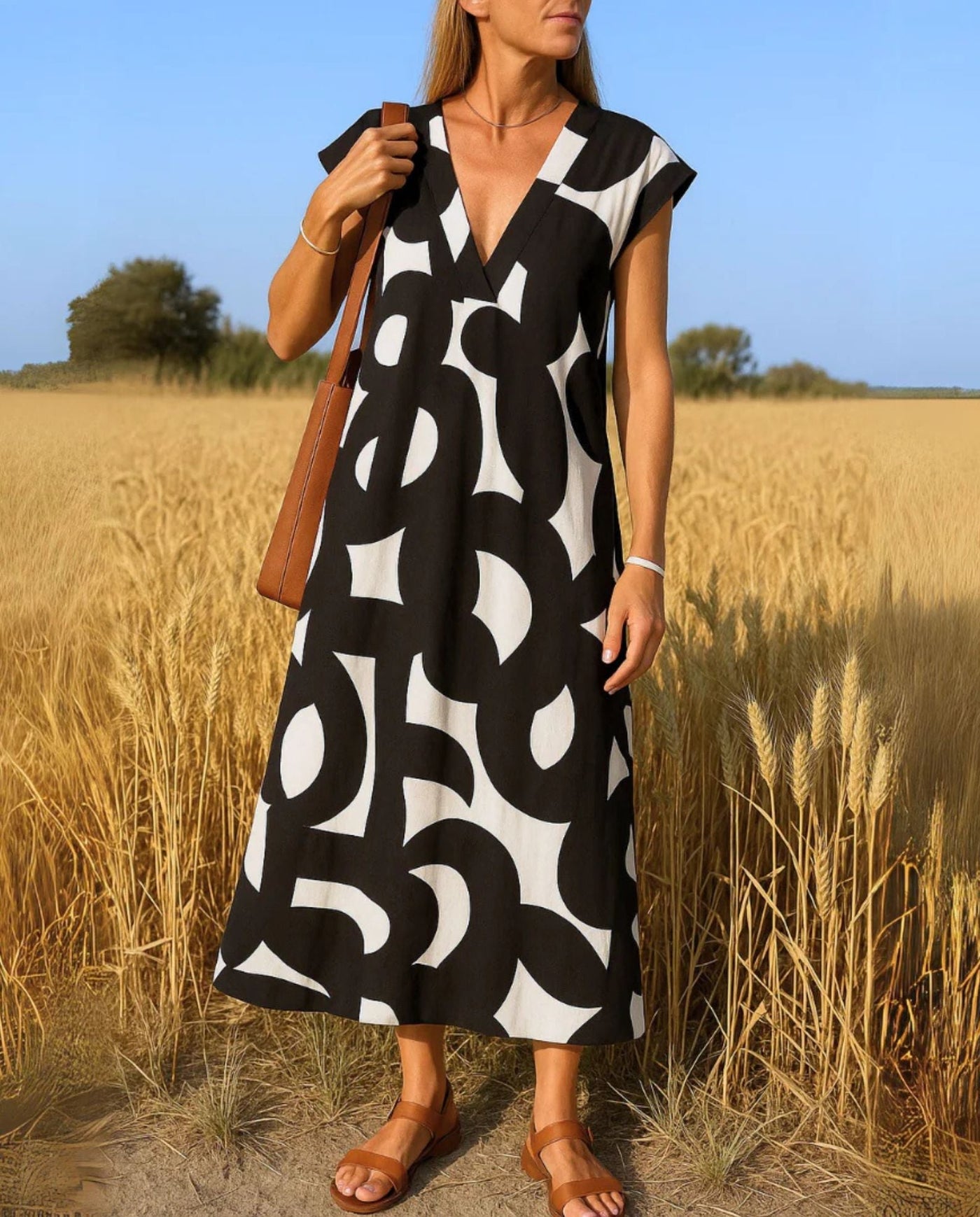 Valérie | Zwiewna sukienka z dekoltem w serek