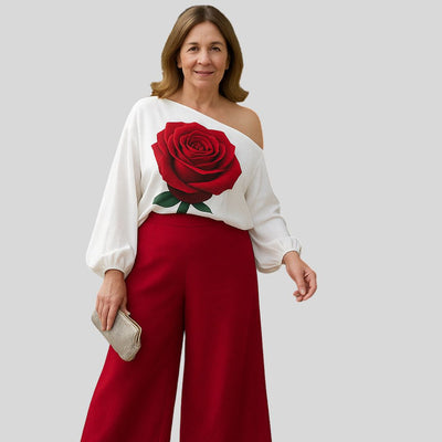 Brigitka | Kwiatowy komplet o eleganckim kroju