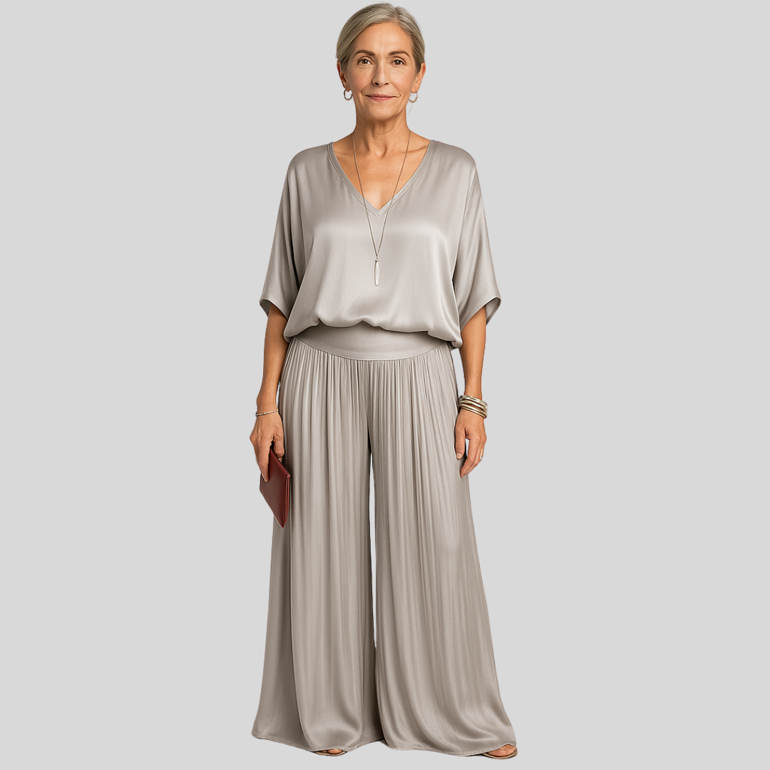 Amani | Lekki boho komplet z bluzką i spodniami