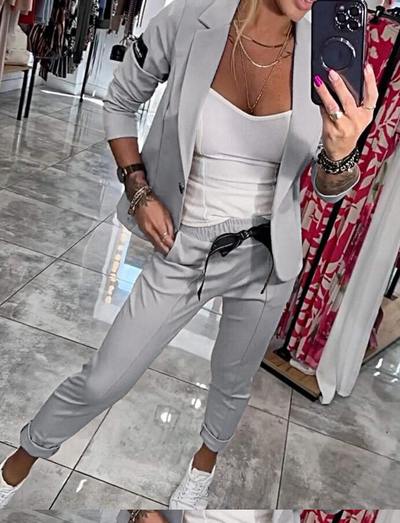 Moxie | Dwuczęściowy damski zestaw top z kurtką i gumą