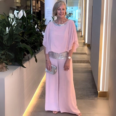 Beáta | Błyszczący dwuczęściowy zestaw na specjalne okazje