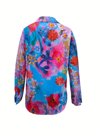 Zyla | Floral Print Button Blouse