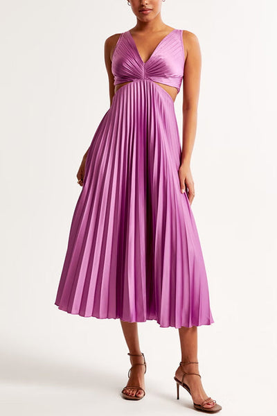 Elsa | Elegancka plisowana sukienka maxi