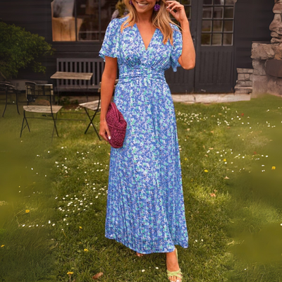 Laura | Elegancka maxi sukienka z dekoltem w kształcie V