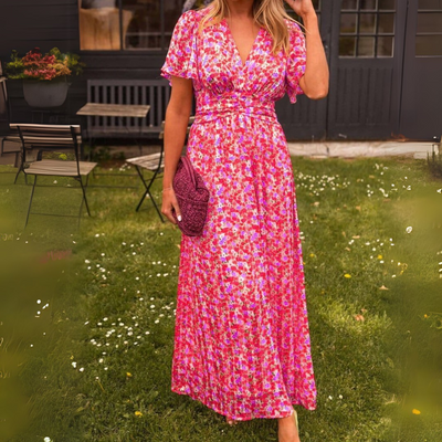 Laura | Elegancka maxi sukienka z dekoltem w kształcie V