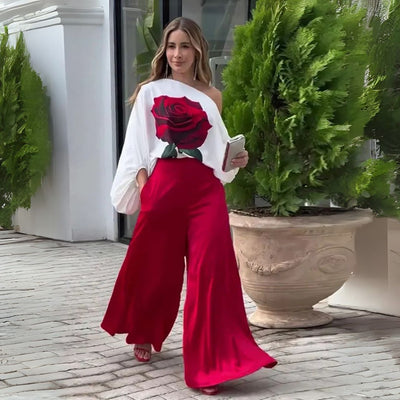 Brigitka | Kwiatowy komplet o eleganckim kroju