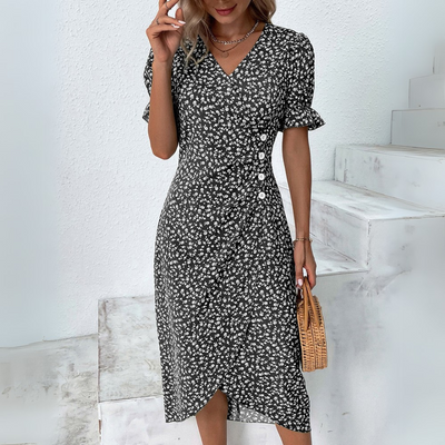 Helena | Elegancka midi sukienka kwiatowa