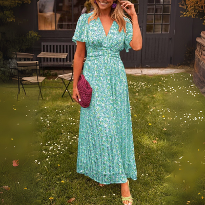 Laura | Elegancka maxi sukienka z dekoltem w kształcie V