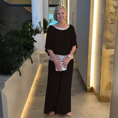 Beáta | Błyszczący dwuczęściowy zestaw na specjalne okazje