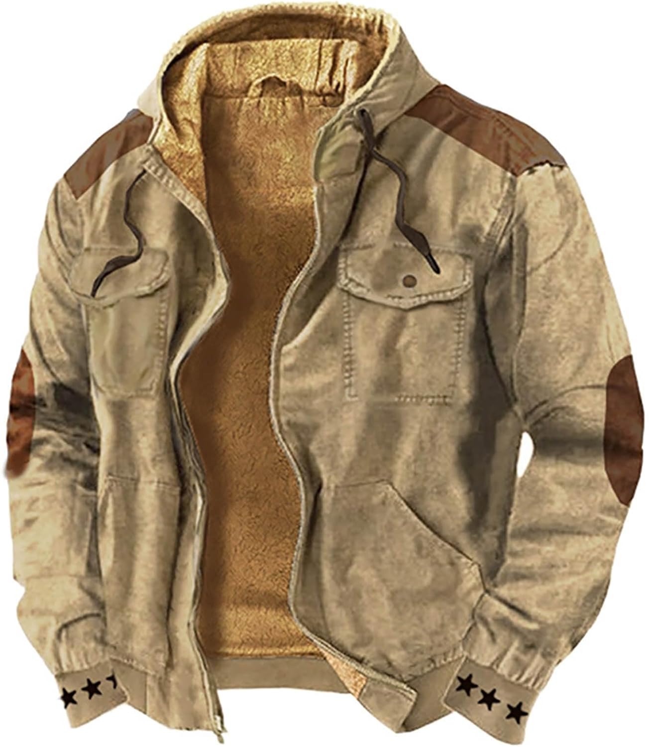 liaddkv Warm Lined Wool Check Shirt Jacket for Men, Winter Heavyweight Thick Jacket, Classic Zip Jacket, Rain Jacket with Removable Inner Jacket