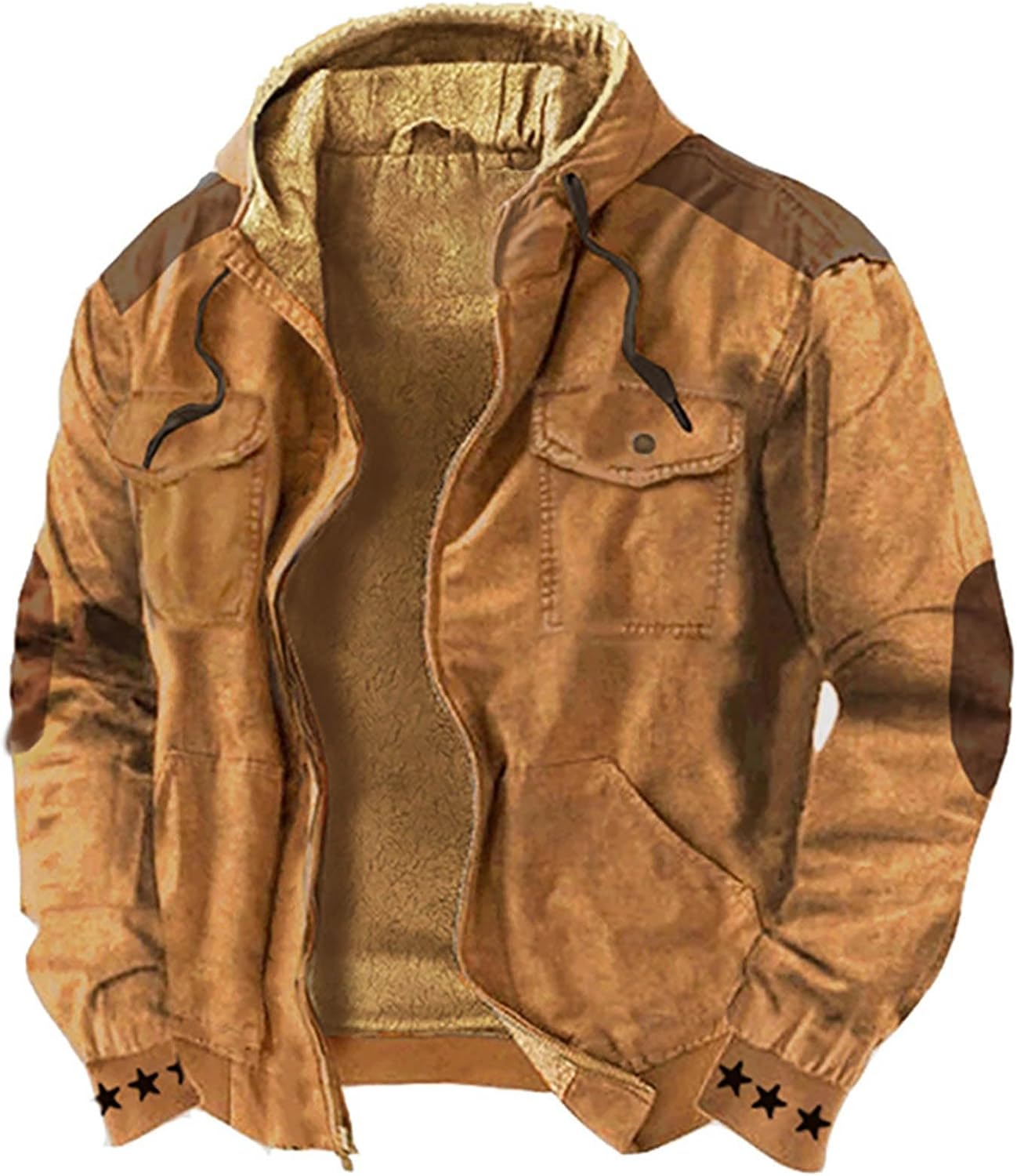 liaddkv Warm Lined Wool Check Shirt Jacket for Men, Winter Heavyweight Thick Jacket, Classic Zip Jacket, Rain Jacket with Removable Inner Jacket