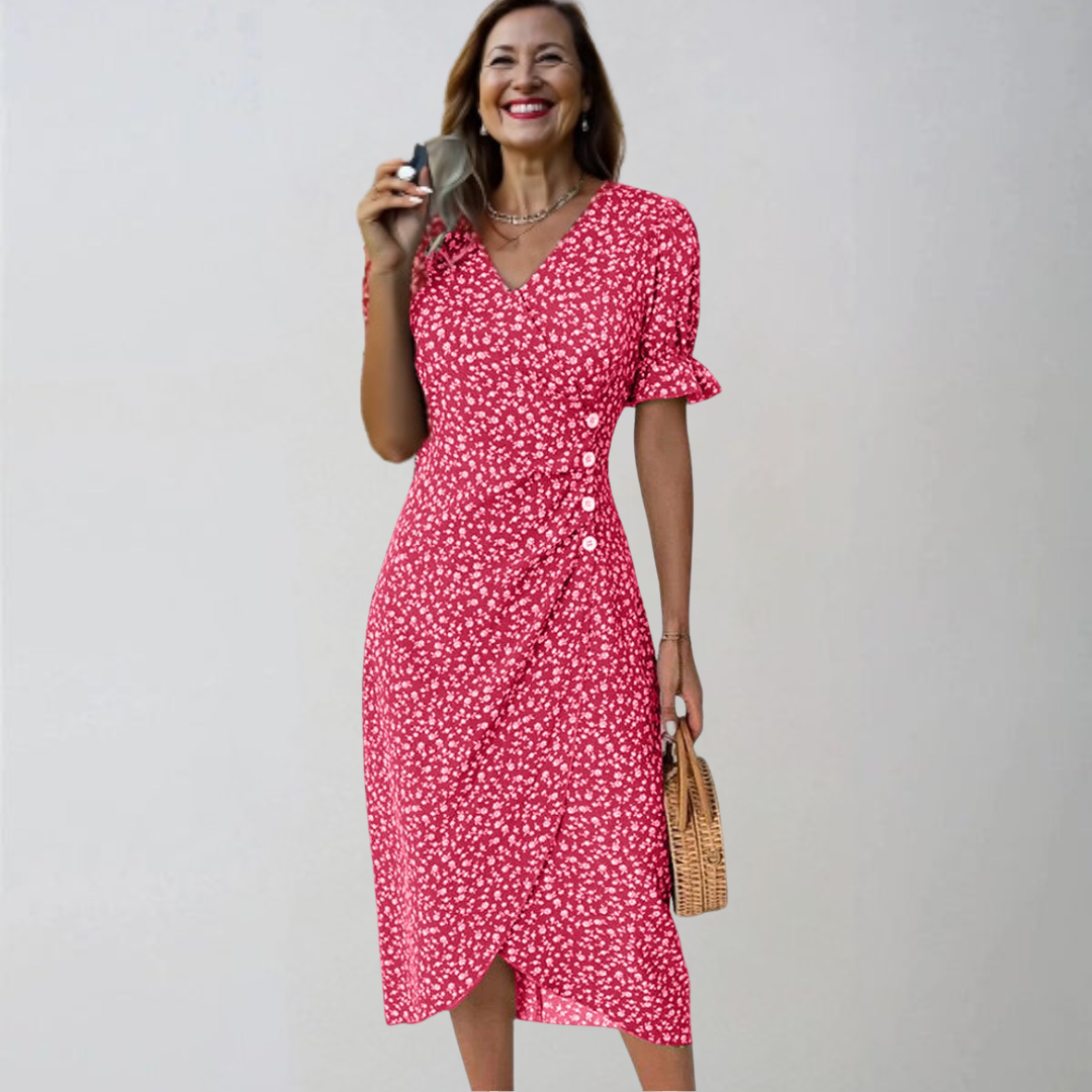 Helena | Elegancka midi sukienka kwiatowa