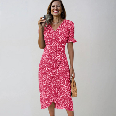 Helena | Elegancka midi sukienka kwiatowa