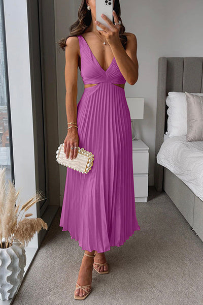Elsa | Elegancka plisowana sukienka maxi