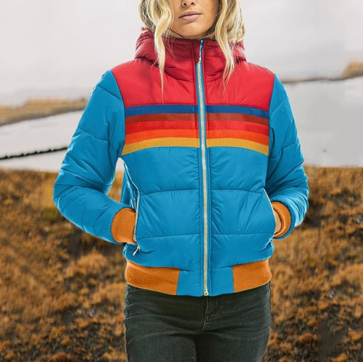 Ines - Retro-Jacke mit Fellmütze