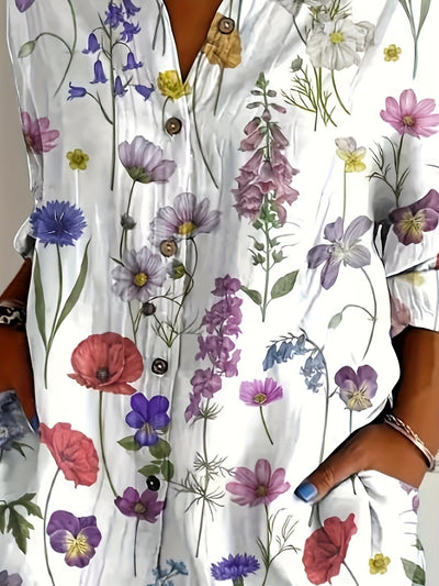 Xylia | Chic Floral Vintage Blouse