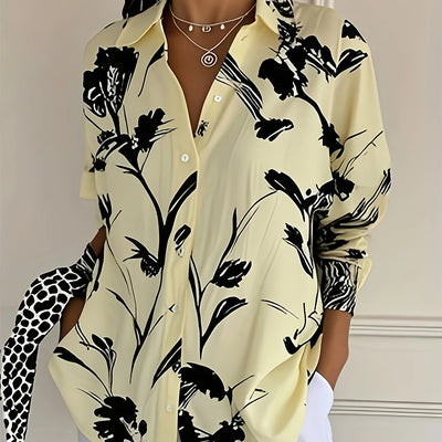 Zaina | Stylish Floral Button-Down Blouse