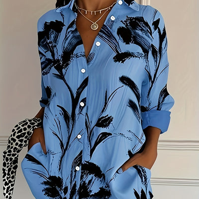 Zaina | Stylish Floral Button-Down Blouse