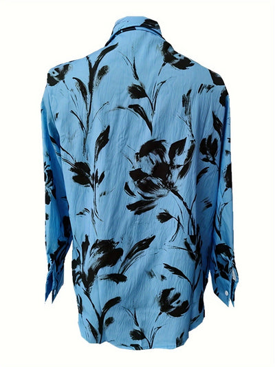 Zaina | Stylish Floral Button-Down Blouse
