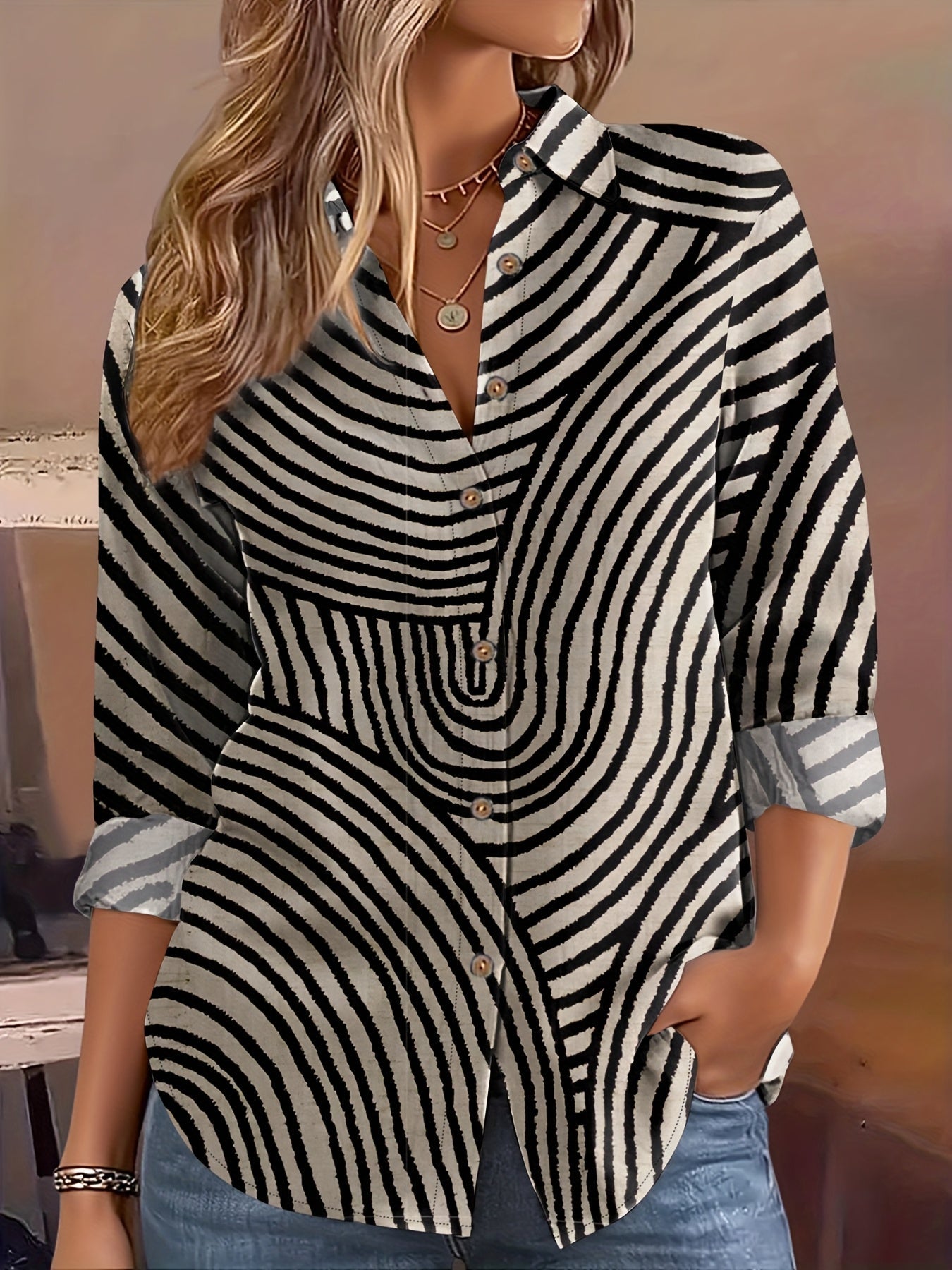 Oriana | Stylish Striped Blouse