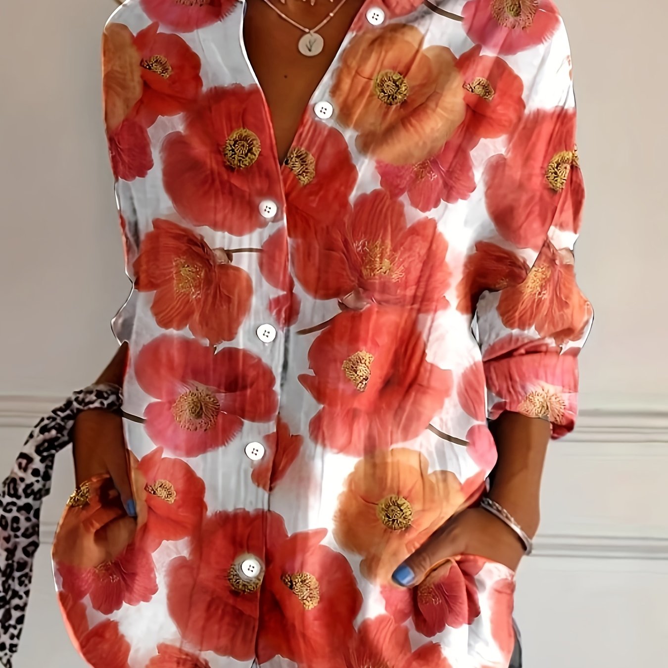 Yumi | Button-Front Fashion Blouse