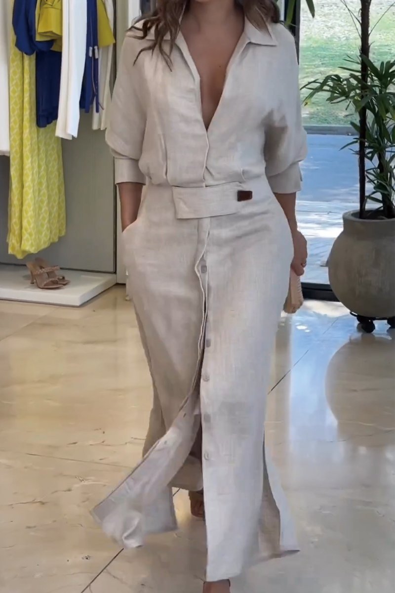 Jeanette | Sukienka maxi z dekoltem w kształcie litery V